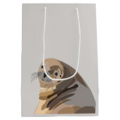 Sea Lion Art Mittlere Geschenktüte (Rückseite)