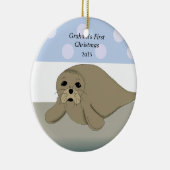Sea Lion Baby's First Christmas Keramikornament (Rechts)
