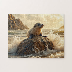 Sea Lion bei Sonnenuntergang Puzzle