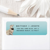 Sea Lion Blue Aquamarin Wedding Return Address Lab (Insitu)