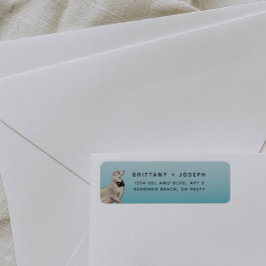 Sea Lion Blue Aquamarin Wedding Return Address Lab
