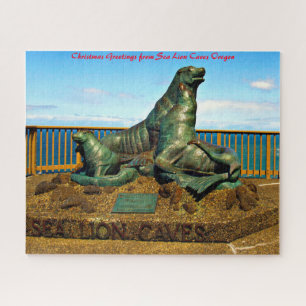Sea Lion Cave Oregon.Weihnachtsgrüße Puzzle