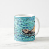Sea Lion Gemälde Kaffeetasse (VorderseiteRechts)