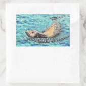 Sea Lion Gemälde Rechteckiger Aufkleber (Tasche)