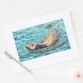 Sea Lion Gemälde Rechteckiger Aufkleber (Umschlag)