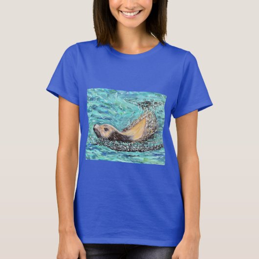 Sea Lion Gemälde T-Shirt (Vorderseite)