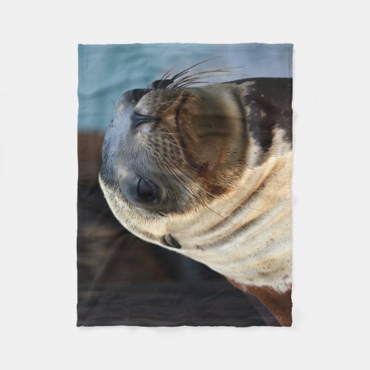 Sea Lion Portrait Fleecedecke (Vorderseite)