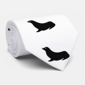Sea Lion Silhouette - Krawatte (Gerollt)