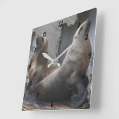 Sea Lion Square Clock Quadratische Wanduhr (Winkel)
