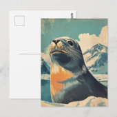 Sea Lion Vintag Postkarte (Vorne/Hinten)