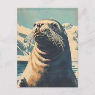 Sea Lion Vintag Postkarte