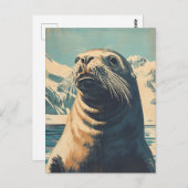 Sea Lion Vintag Postkarte (Vorne/Hinten)