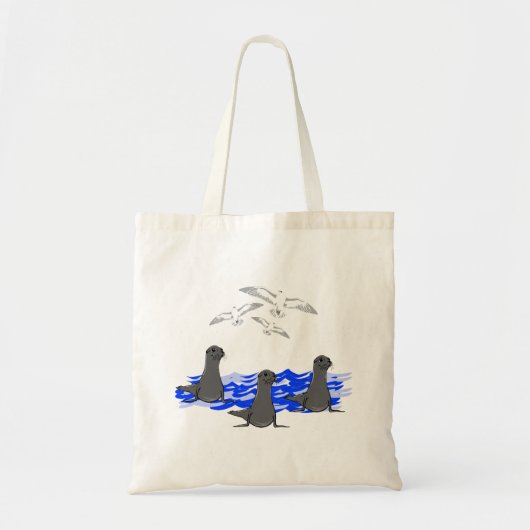 Sea Lions Ocean & Seagulls Tote Tasche (Vorne)