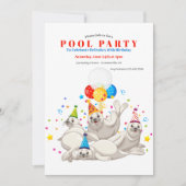Sea Lions Pool Party Einladung (Vorderseite)