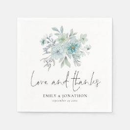 Sea Mist Florals Hochzeit Verlobung Liebe Dank Serviette