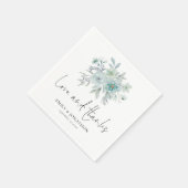 Sea Mist Florals Hochzeit Verlobung Liebe Dank Serviette (Ecke)