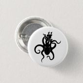 Sea Monster Blue and Black Kraken with Ship Button (Vorne & Hinten)