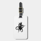 Sea Monster Blue and Black Kraken with Ship Gepäckanhänger (Vorderseite vertikal)