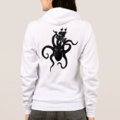 Sea Monster Blue and Black Kraken with Ship Hoodie (Rückseite)