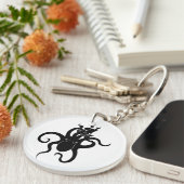 Sea Monster Blue and Black Kraken with Ship Schlüsselanhänger (Vorderseite rechts)