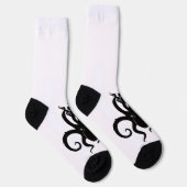 Sea Monster Blue and Black Kraken with Ship Socken (Rechts)