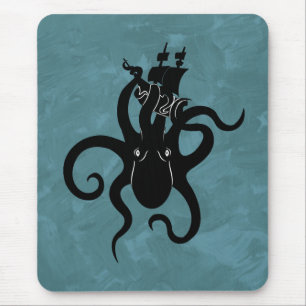 Sea Monster Blue und Black Kraken Mousepad