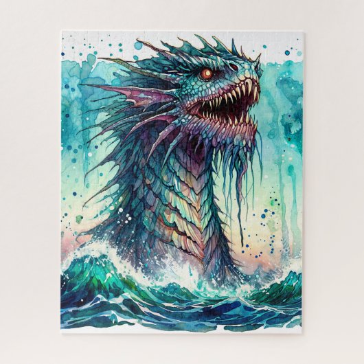 Sea Monster Rising From Ocean Puzzle (Vertikal)