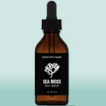 Sea Moss Serum Dropper Flasche Labels<br><div class="desc">Schwarzes Irisches Meer Moos Etiketten für Ihre Glas Tropfer Flaschen.</div>