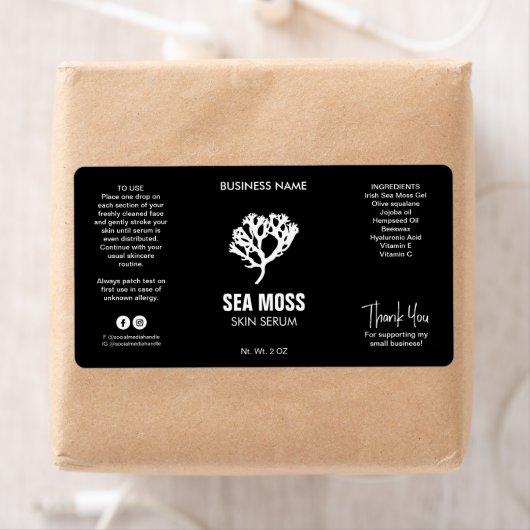 Sea Moss Serum Dropper Flasche Labels (Insitu)