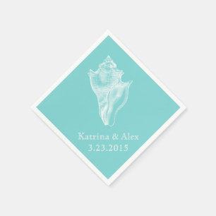 Sea Muschel Aqua Beach Hochzeit Napkins Serviette