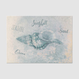 Sea Muschel Aquamarin Beige Vintag Ocean Beach Scr Seidenpapier