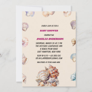 Sea Muschel Beach Baby Dusche Einladung