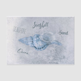 Sea Muschel Blue Vintag Antique Beach Ephemera Seidenpapier