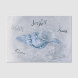 Sea Muschel Blue Vintag Antique Beach Ephemera Seidenpapier