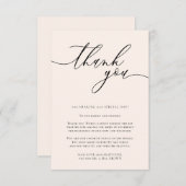 Sea Muschel Blush Calligraphy Custom Foto Vielen D Begleitkarte (Vorne/Hinten)