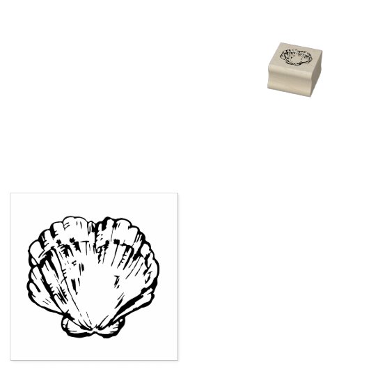 Sea Muschel Clam Line Art zeichnend Gummistempel (Stempel)
