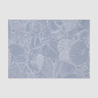 Sea Muschel Dusty Blue Coastal Beach Decoupage Seidenpapier