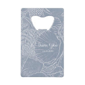 Sea Muschel Dusty Blue Coastal Beach Geldbeutel Flaschenöffner (Vorderseite)