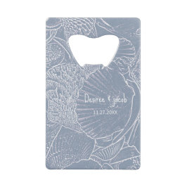 Sea Muschel Dusty Blue Coastal Beach Geldbeutel Flaschenöffner