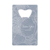 Sea Muschel Dusty Blue Coastal Beach Geldbeutel Flaschenöffner (Rückseite)