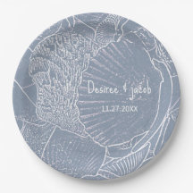 Sea Muschel Dusty Blue Coastal Beach