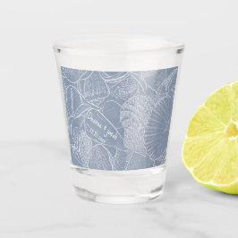 Sea Muschel Dusty Blue Coastal Beach Schnapsglas