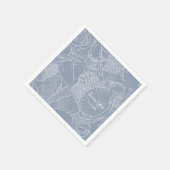 Sea Muschel Dusty Blue Coastal Beach Serviette (Ecke)
