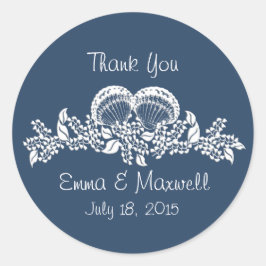 Sea Muschel Garland Beach Thema Runder Aufkleber