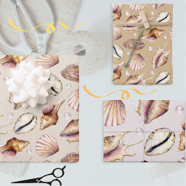 Sea Muschel Gift Wrap Geschenkpapier Set