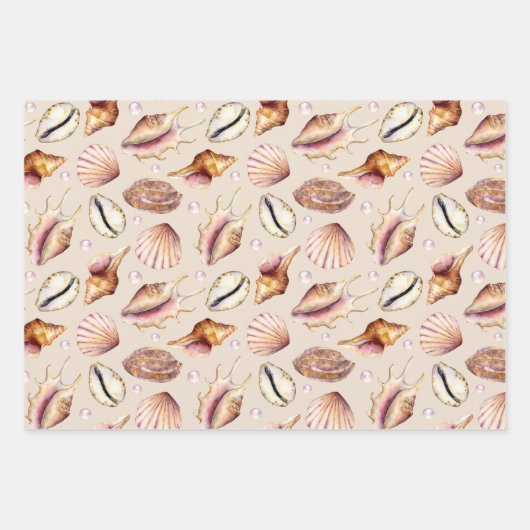 Sea Muschel Gift Wrap Geschenkpapier Set (Vorderseite)