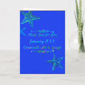 Sea Muschel mit Starfish Happy Birthday Ocean Blue Karte (Rückseite)