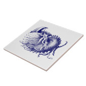 Sea Muschel Nautilus Blue & White Fliese (Seite)