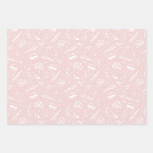 Sea Muschel Rosa Strandmuster Geschenkpapier Set (Vorderseite)