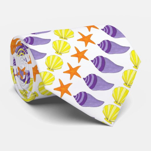 Sea Muschel Seashell Muscheln Starfish Beach Ocean Krawatte (Gerollt)